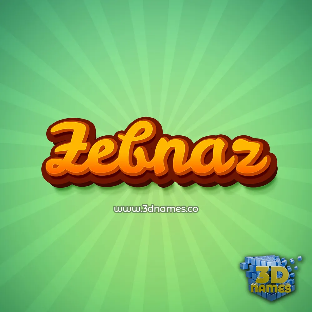 zebnaz in Green Rays style - 3D name wallpaper