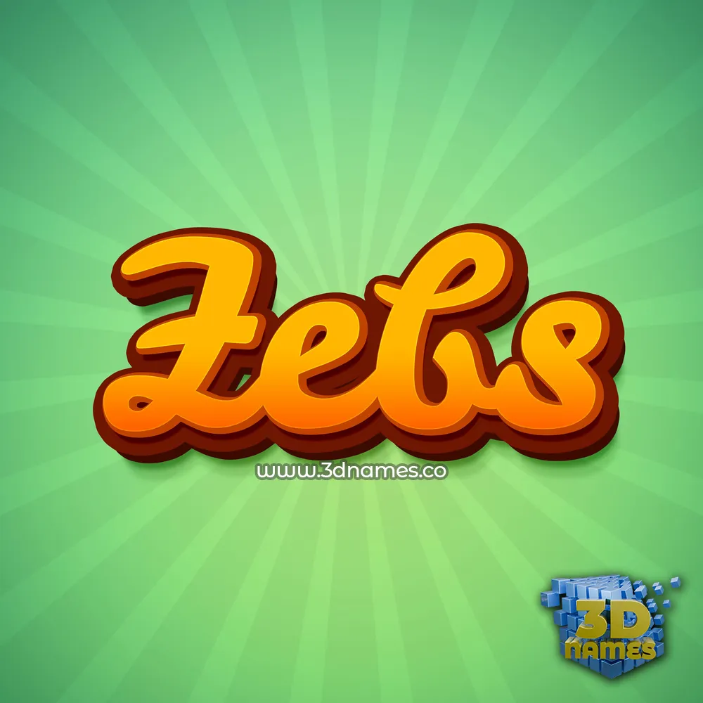 zebs in Green Rays style - 3D name wallpaper