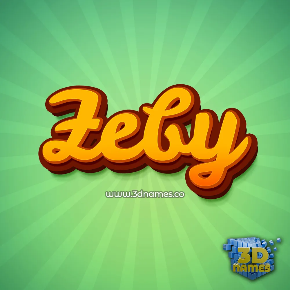 zeby in Green Rays style - 3D name wallpaper