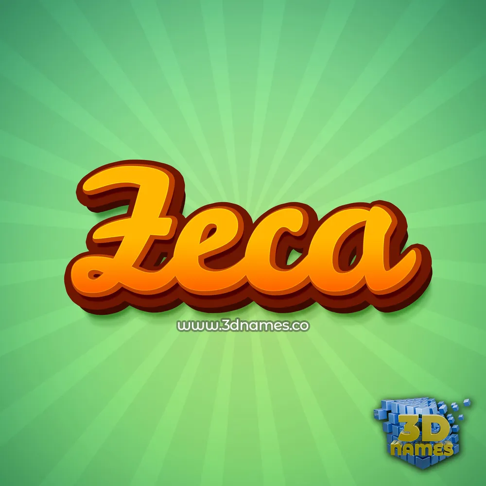 zeca in Green Rays style - 3D name wallpaper