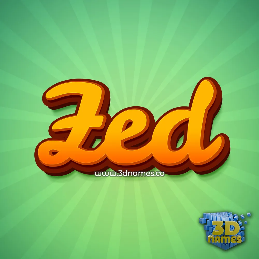 zed in Green Rays style - 3D name wallpaper