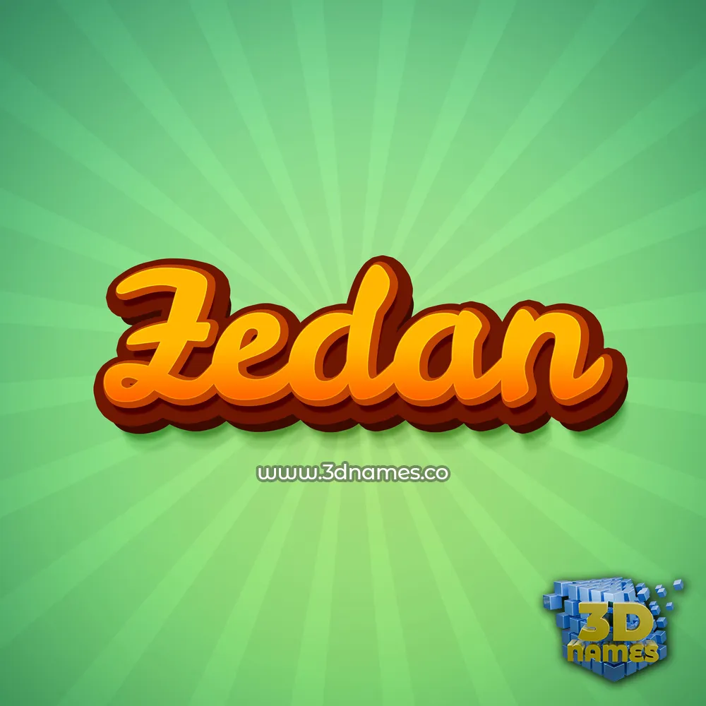 zedan in Green Rays style - 3D name wallpaper