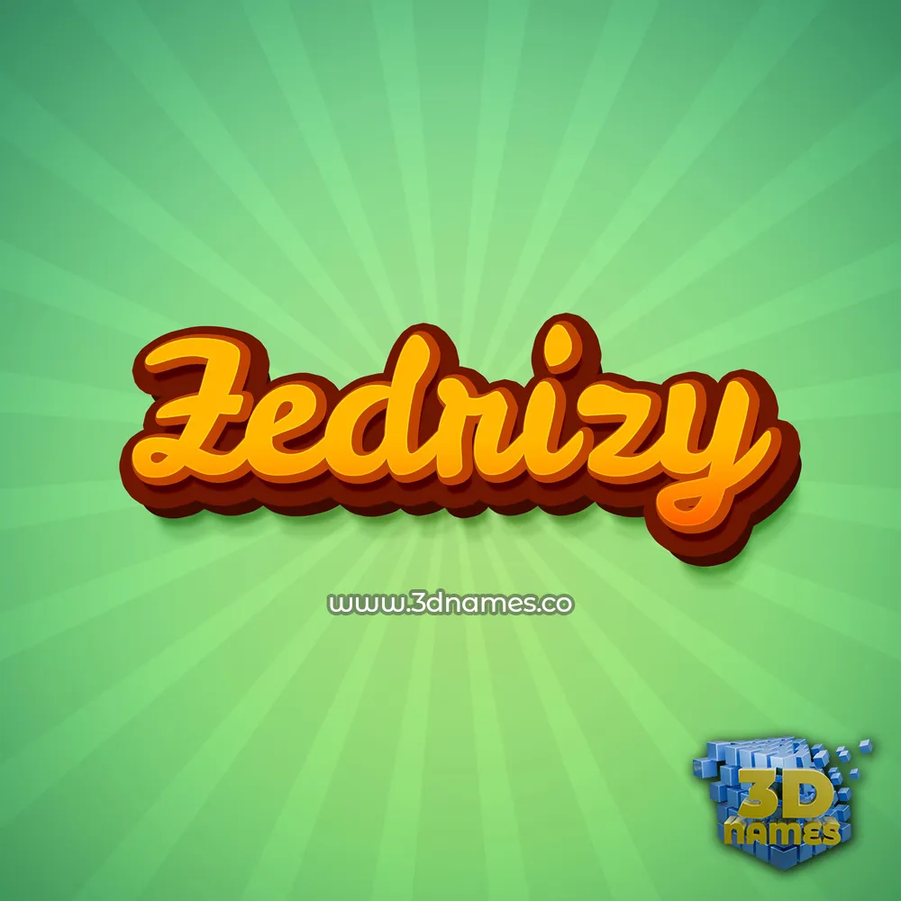 zedrizy in Green Rays style - 3D name wallpaper