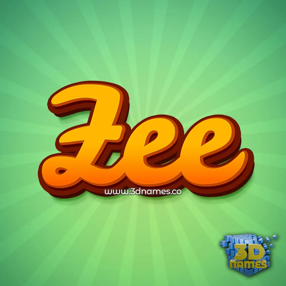 zee in Green Rays style - 3D name wallpaper