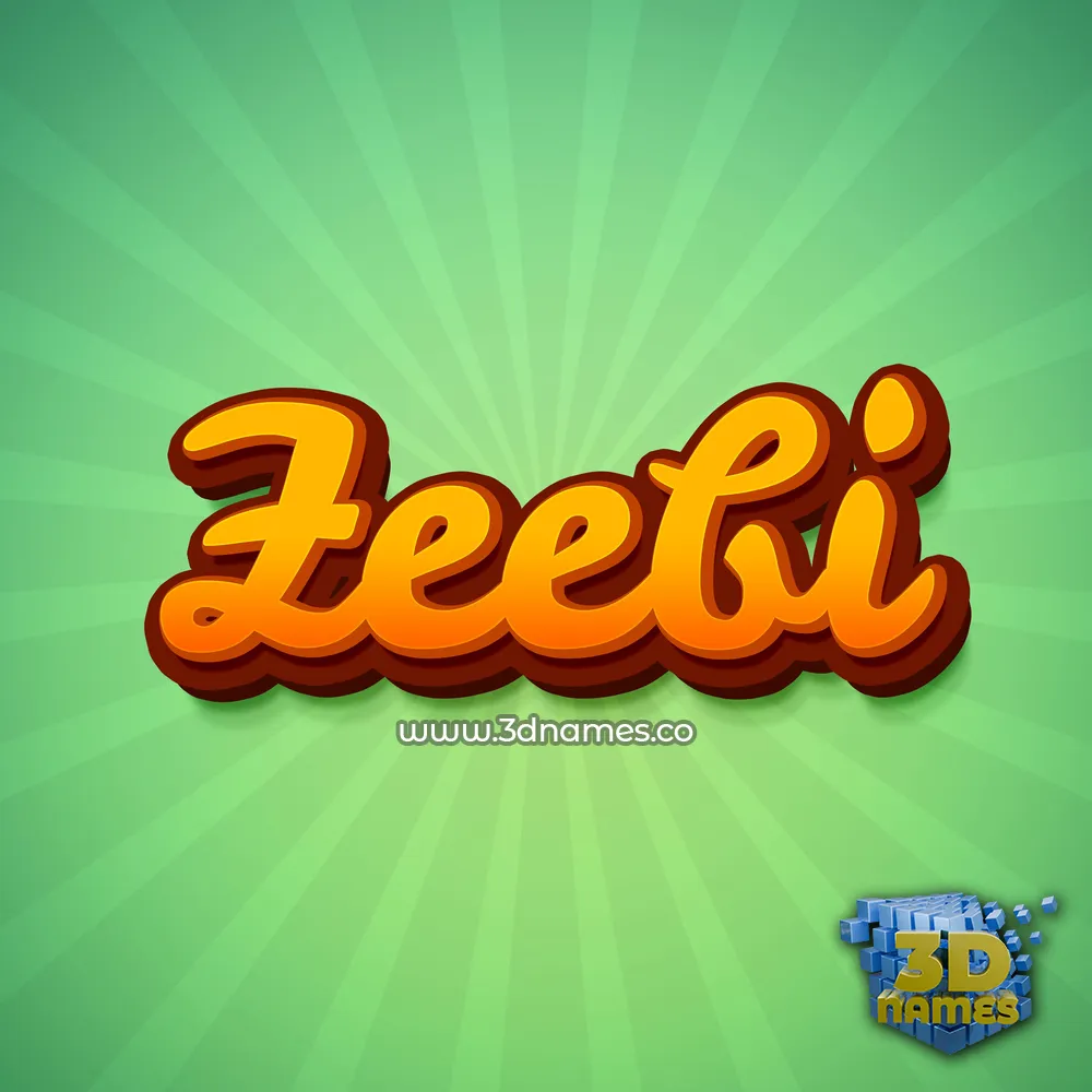 zeebi in Green Rays style - 3D name wallpaper