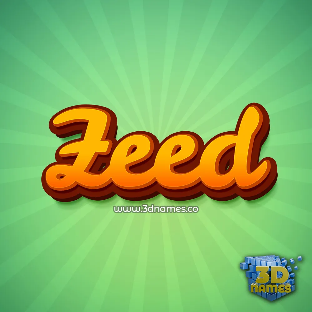 zeed in Green Rays style - 3D name wallpaper