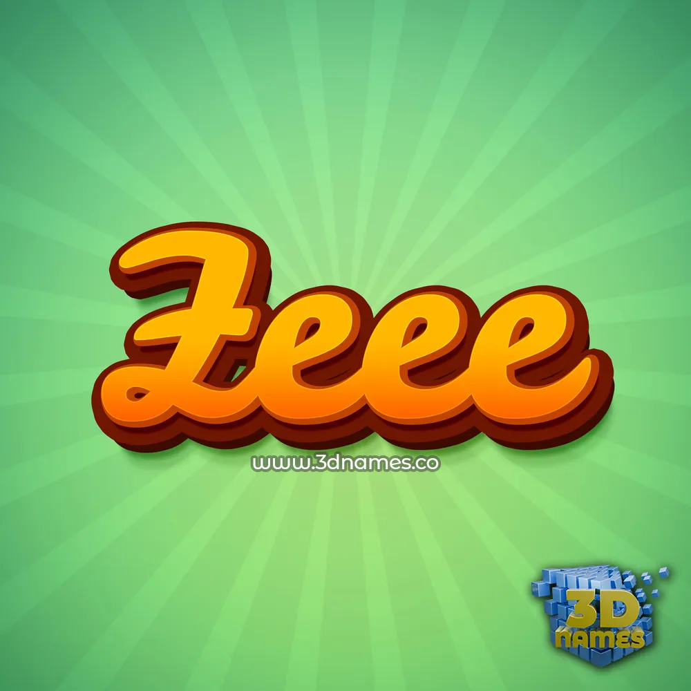 zeee in Green Rays style - 3D name wallpaper