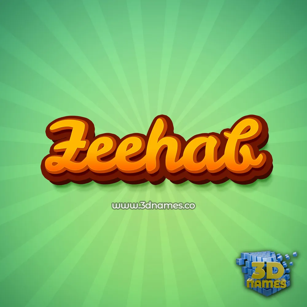 zeehab in Green Rays style - 3D name wallpaper