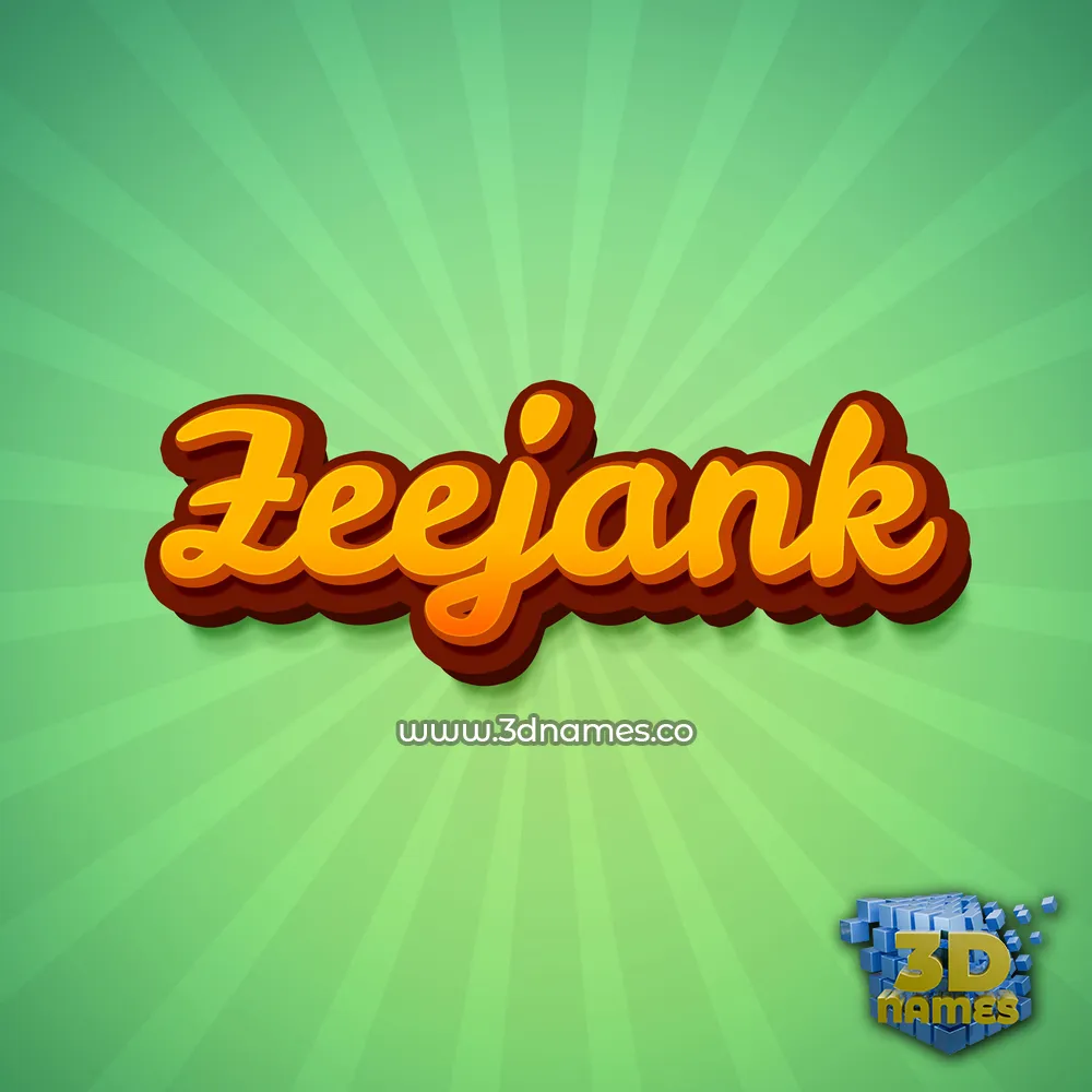 zeejank in Green Rays style - 3D name wallpaper