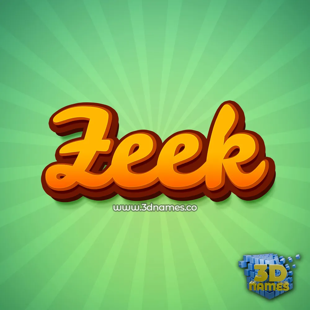 zeek in Green Rays style - 3D name wallpaper