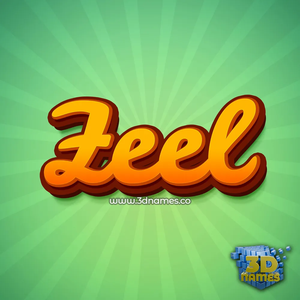 zeel in Green Rays style - 3D name wallpaper