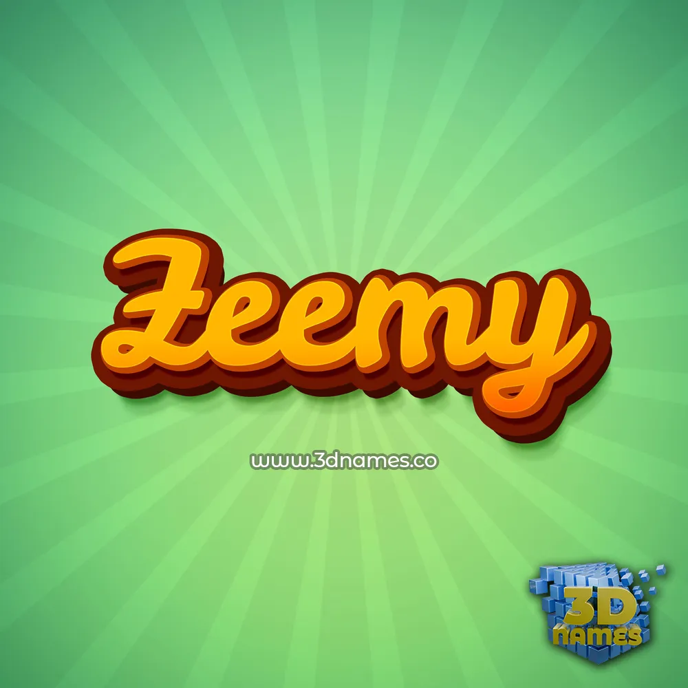 zeemy in Green Rays style - 3D name wallpaper
