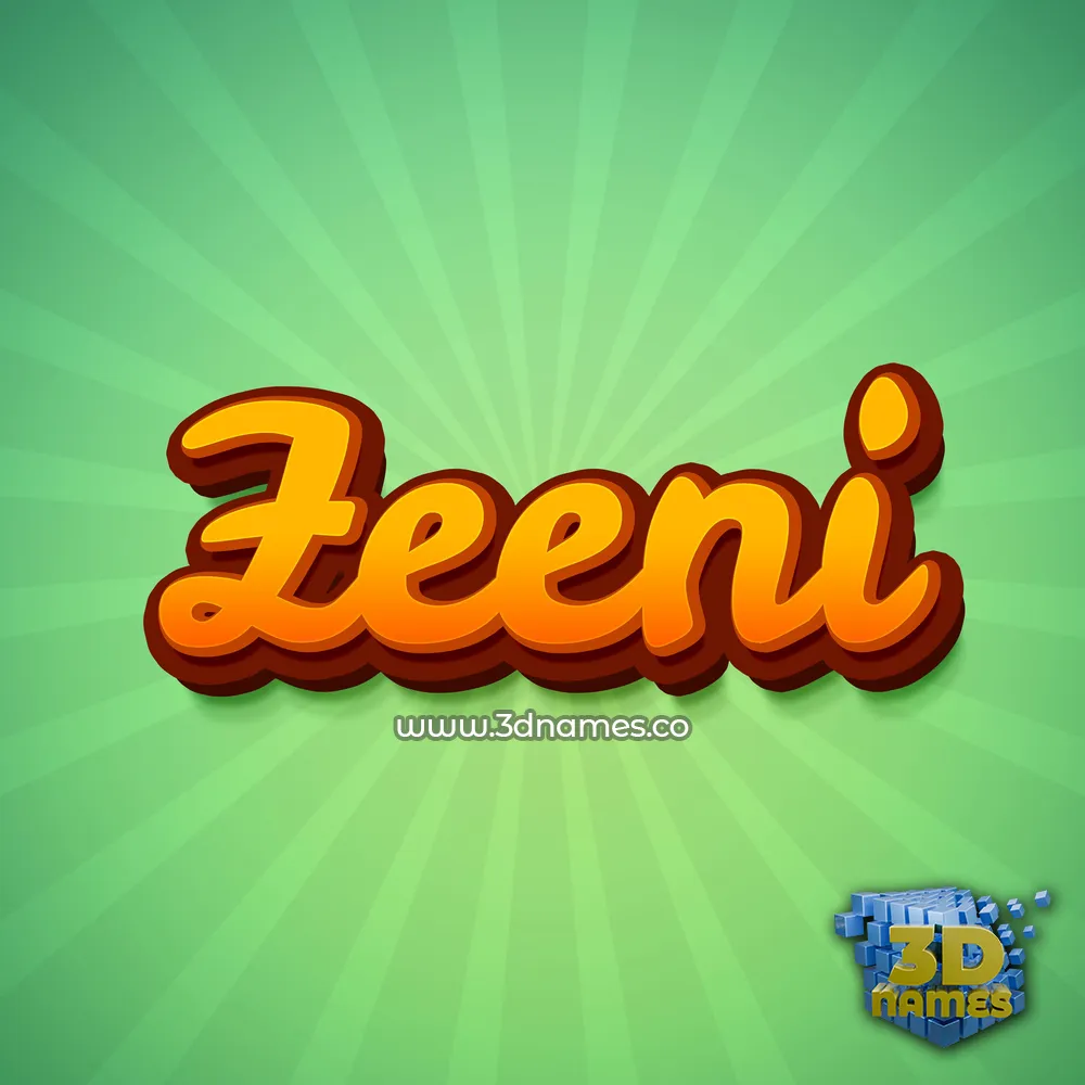 zeeni in Green Rays style - 3D name wallpaper