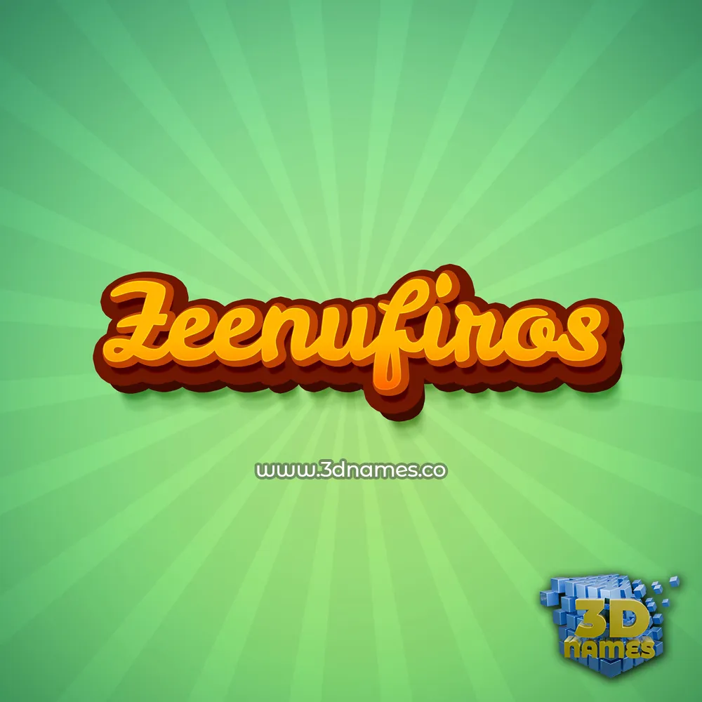 zeenufiros in Green Rays style - 3D name wallpaper