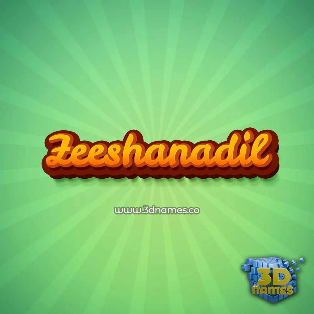 zeeshanadil in Green Rays style - 3D name wallpaper
