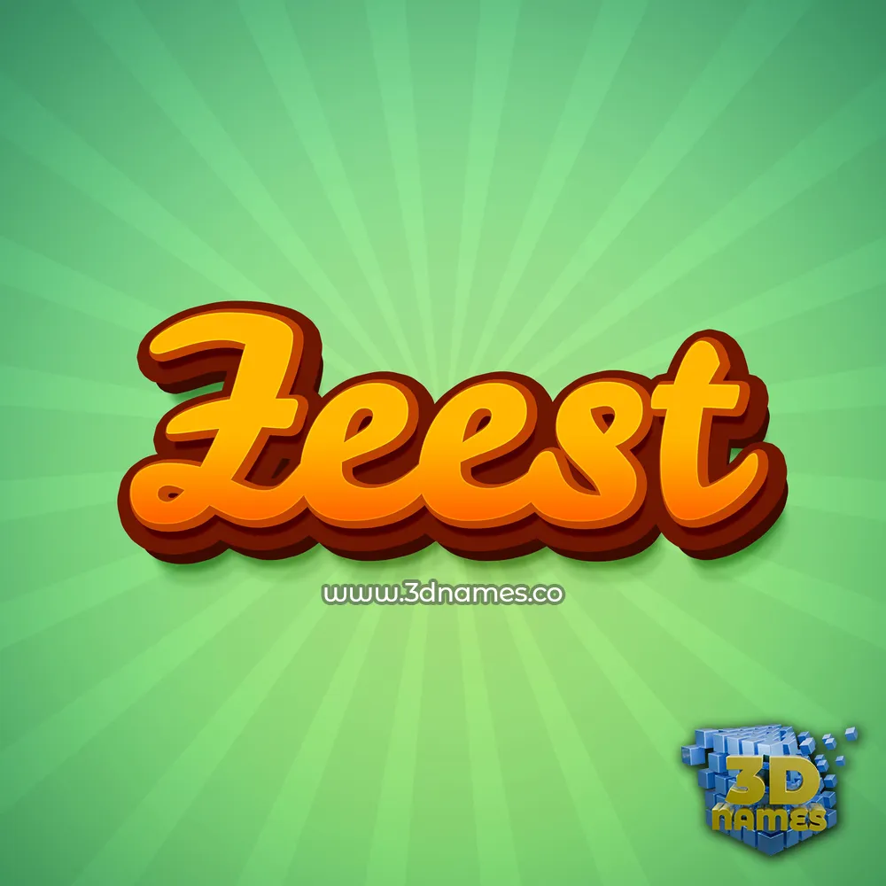 zeest in Green Rays style - 3D name wallpaper