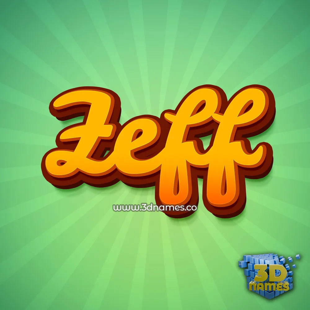 zeff in Green Rays style - 3D name wallpaper