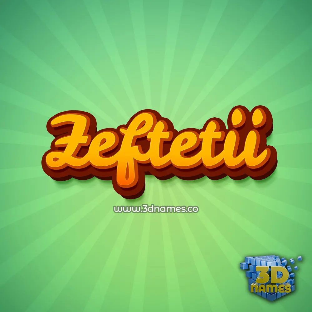 zeftetii in Green Rays style - 3D name wallpaper
