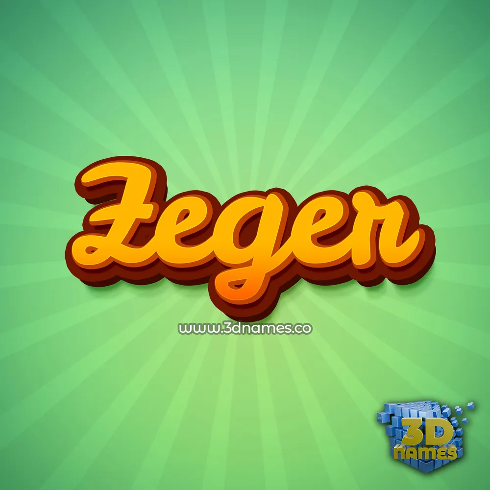 zeger in Green Rays style - 3D name wallpaper