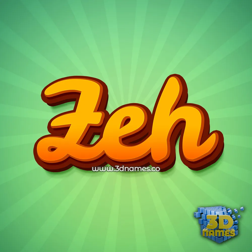 zeh in Green Rays style - 3D name wallpaper