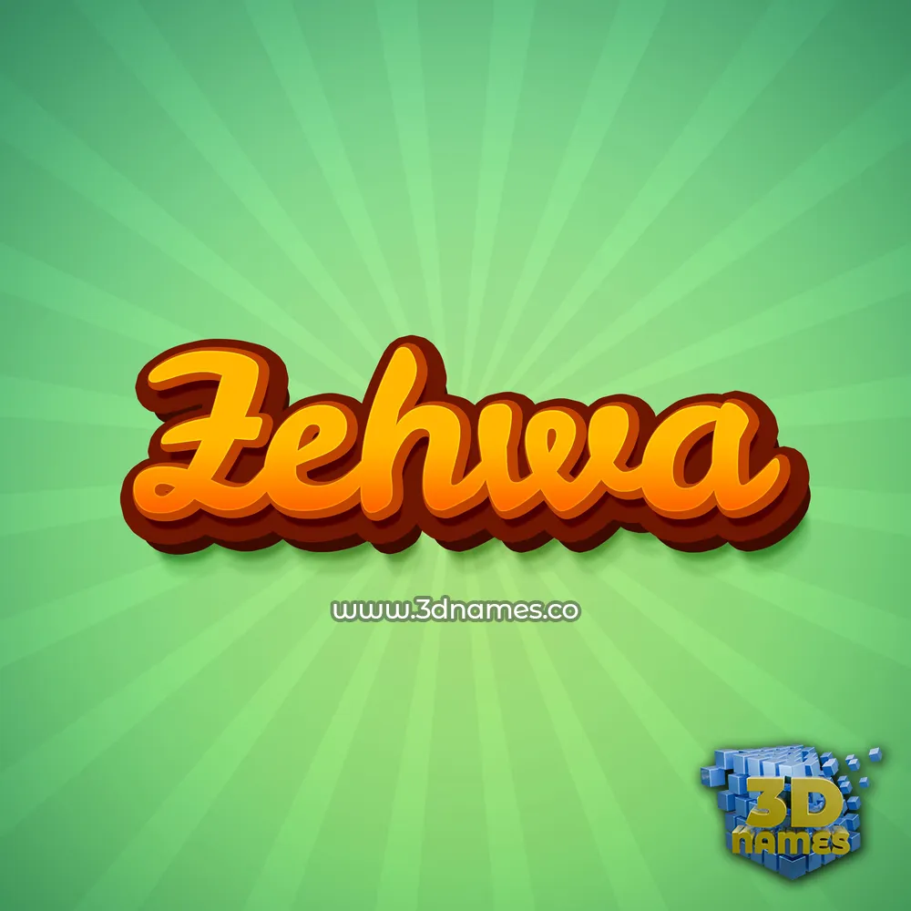 zehwa in Green Rays style - 3D name wallpaper