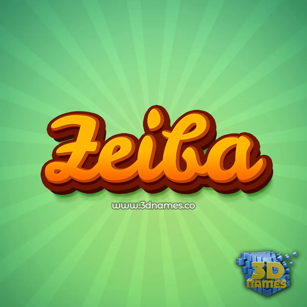 zeiba in Green Rays style - 3D name wallpaper