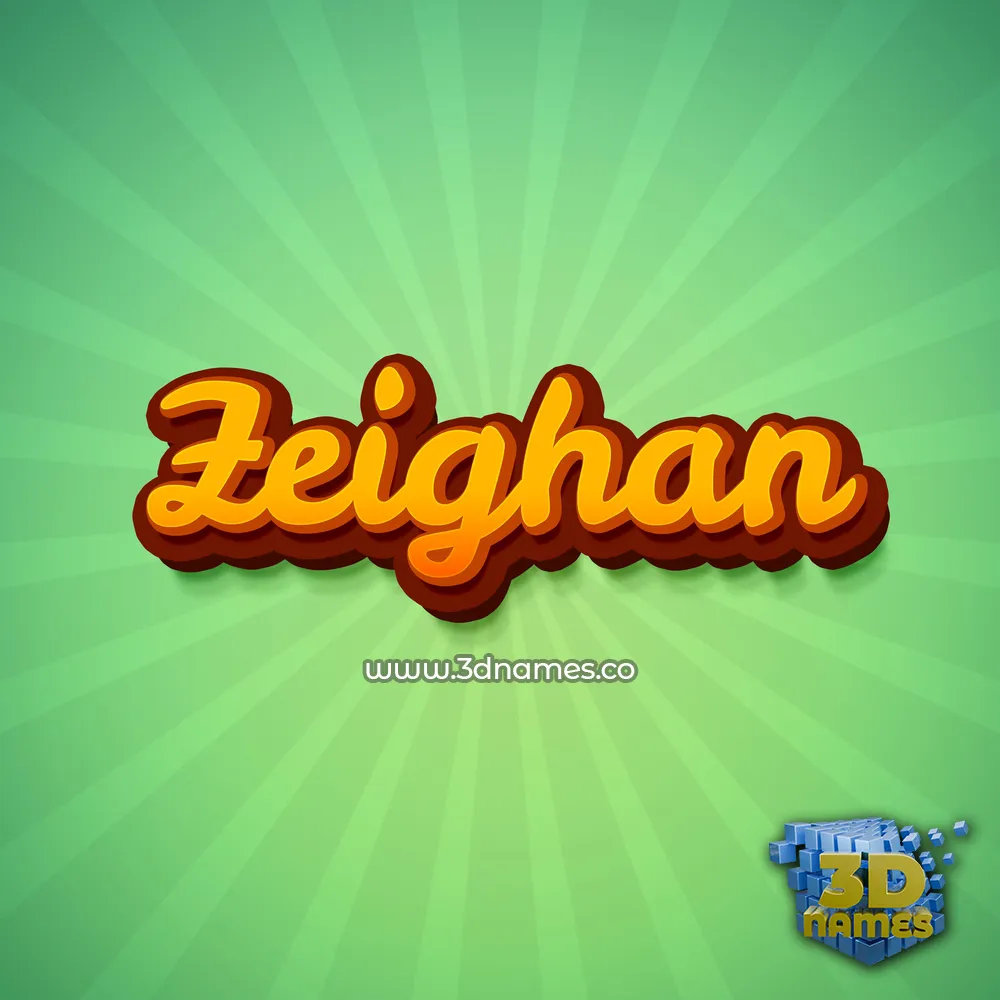 zeighan in Green Rays style - 3D name wallpaper