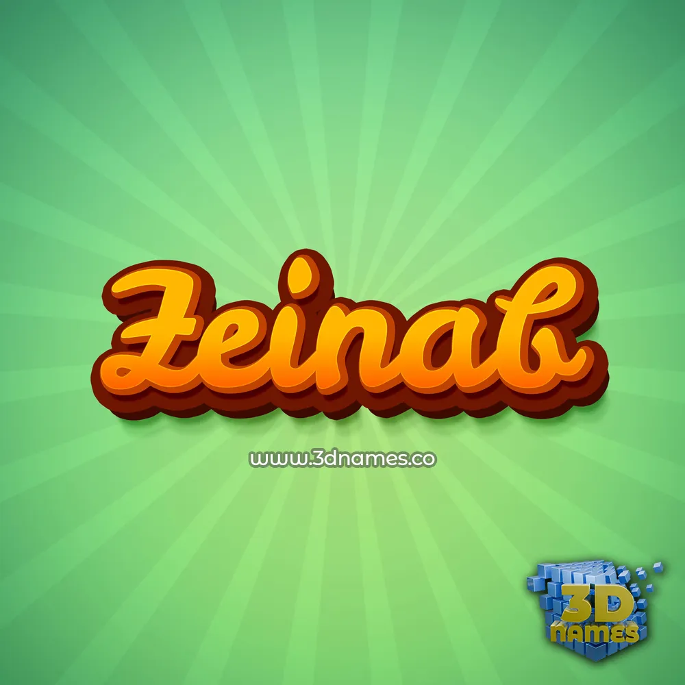 zeinab in Green Rays style - 3D name wallpaper
