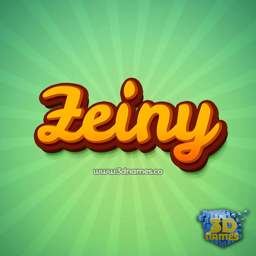 zeiny in Green Rays style - 3D name wallpaper