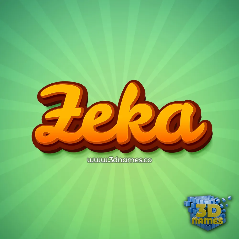zeka in Green Rays style - 3D name wallpaper