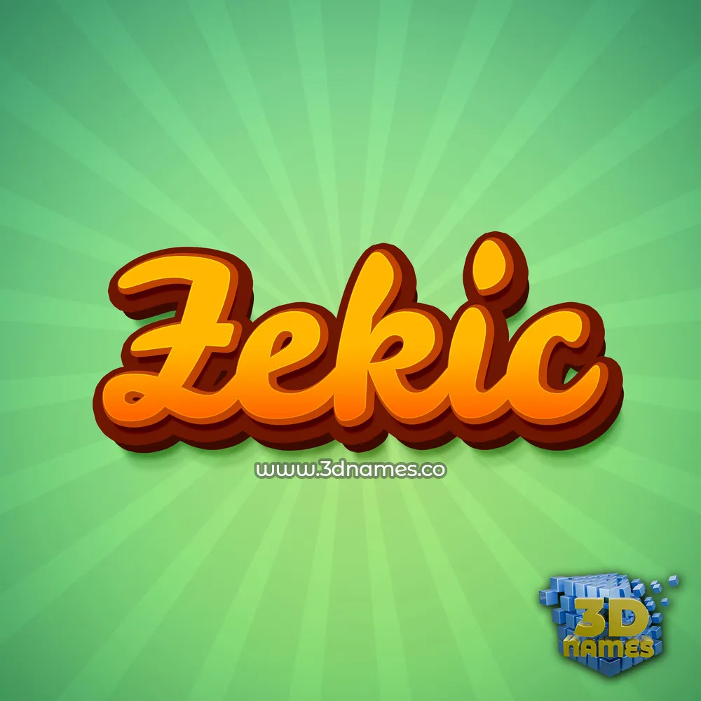 zekic in Green Rays style - 3D name wallpaper