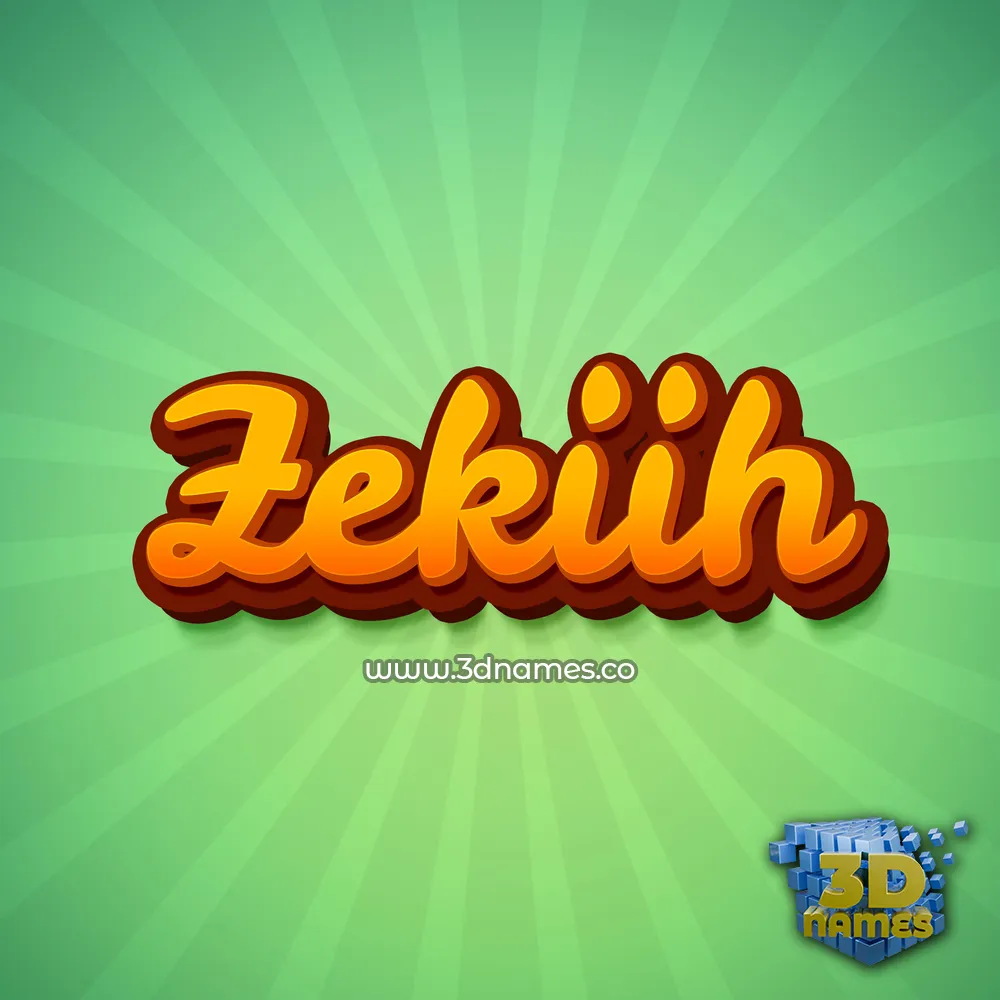 zekiih in Green Rays style - 3D name wallpaper