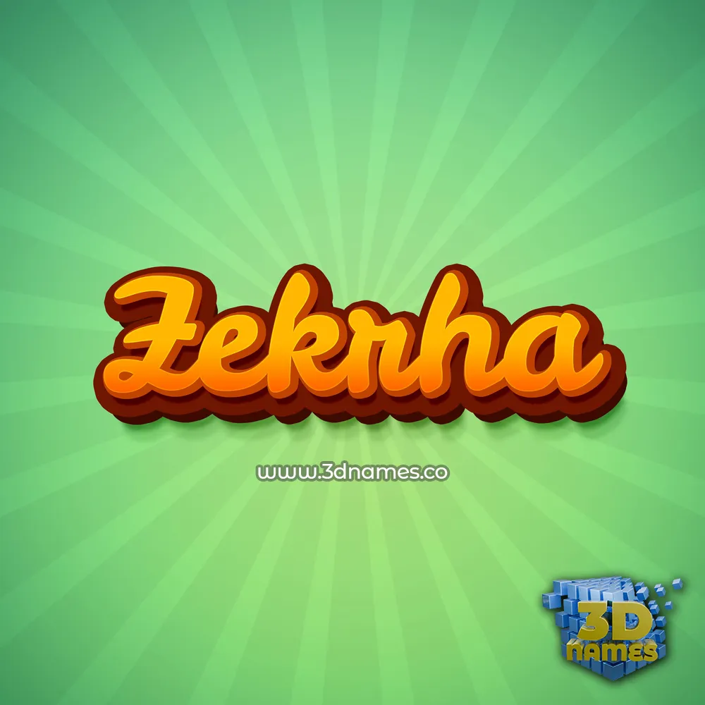 zekrha in Green Rays style - 3D name wallpaper