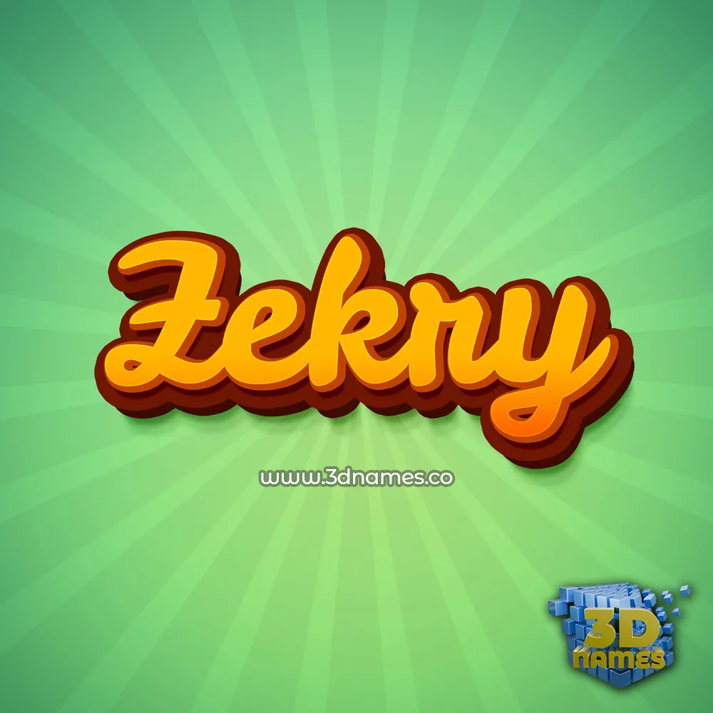 zekry in Green Rays style - 3D name wallpaper