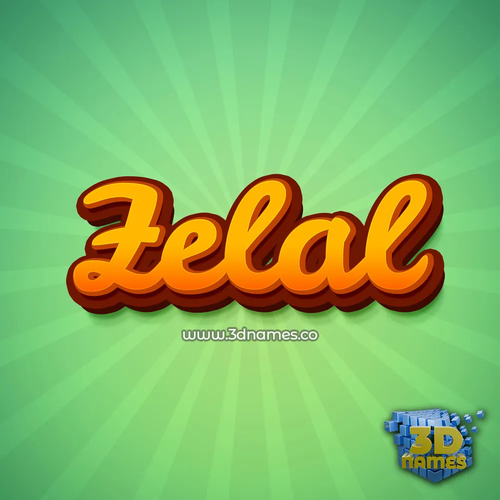 zelal in Green Rays style - 3D name wallpaper