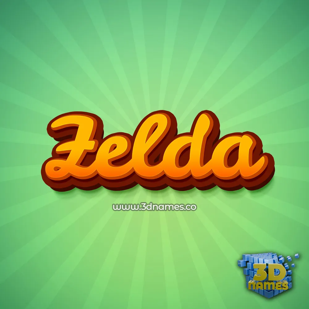 zelda in Green Rays style - 3D name wallpaper