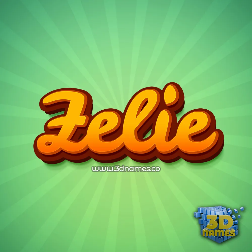 zelie in Green Rays style - 3D name wallpaper