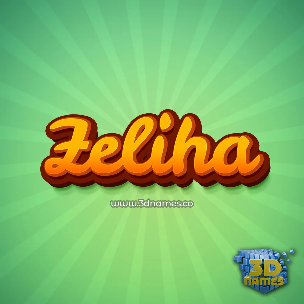zeliha in Green Rays style - 3D name wallpaper