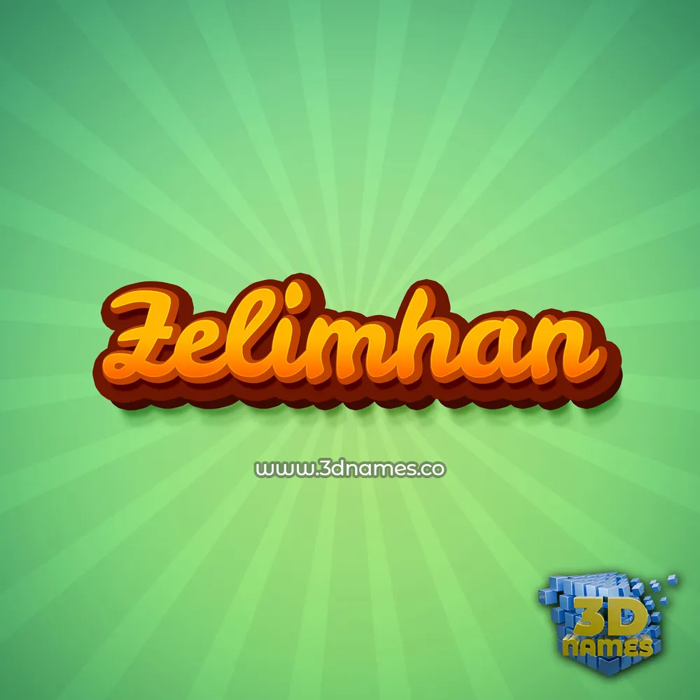 zelimhan in Green Rays style - 3D name wallpaper