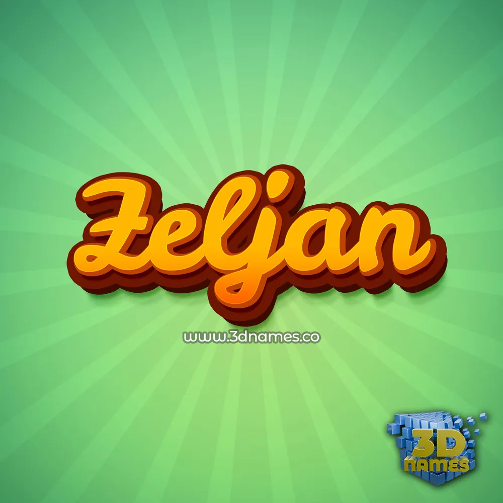 zeljan in Green Rays style - 3D name wallpaper