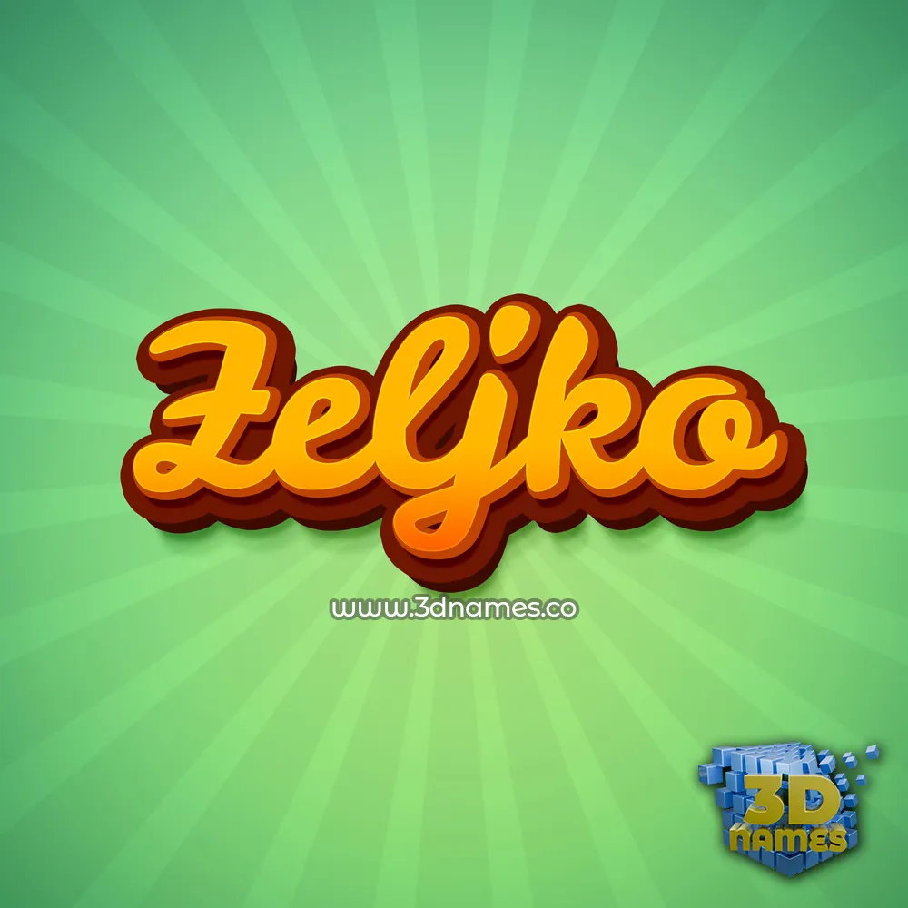 zeljko in Green Rays style - 3D name wallpaper