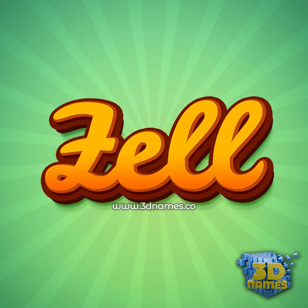 zell in Green Rays style - 3D name wallpaper