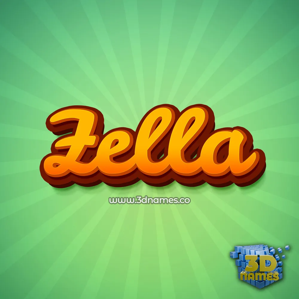 zella in Green Rays style - 3D name wallpaper