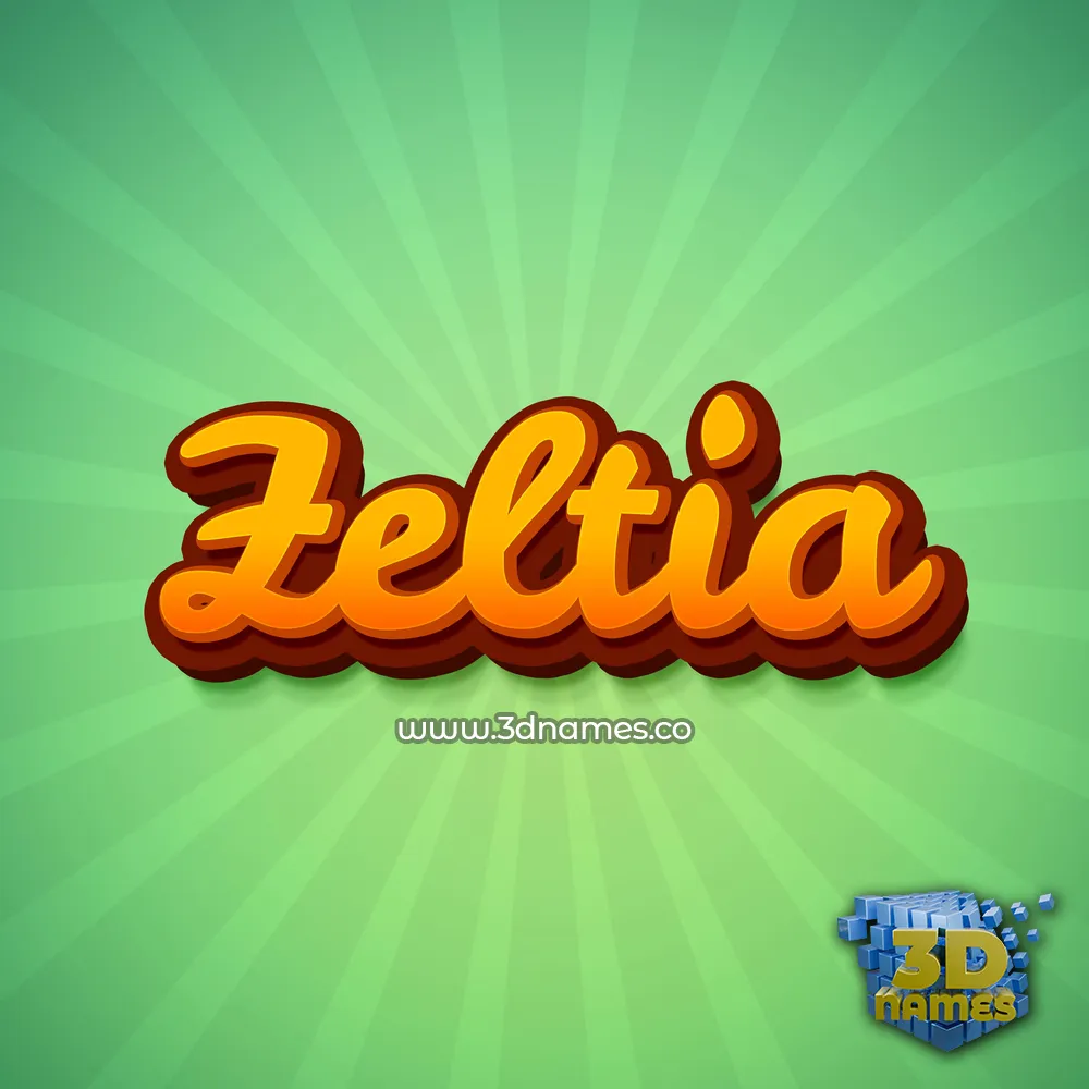 zeltia in Green Rays style - 3D name wallpaper