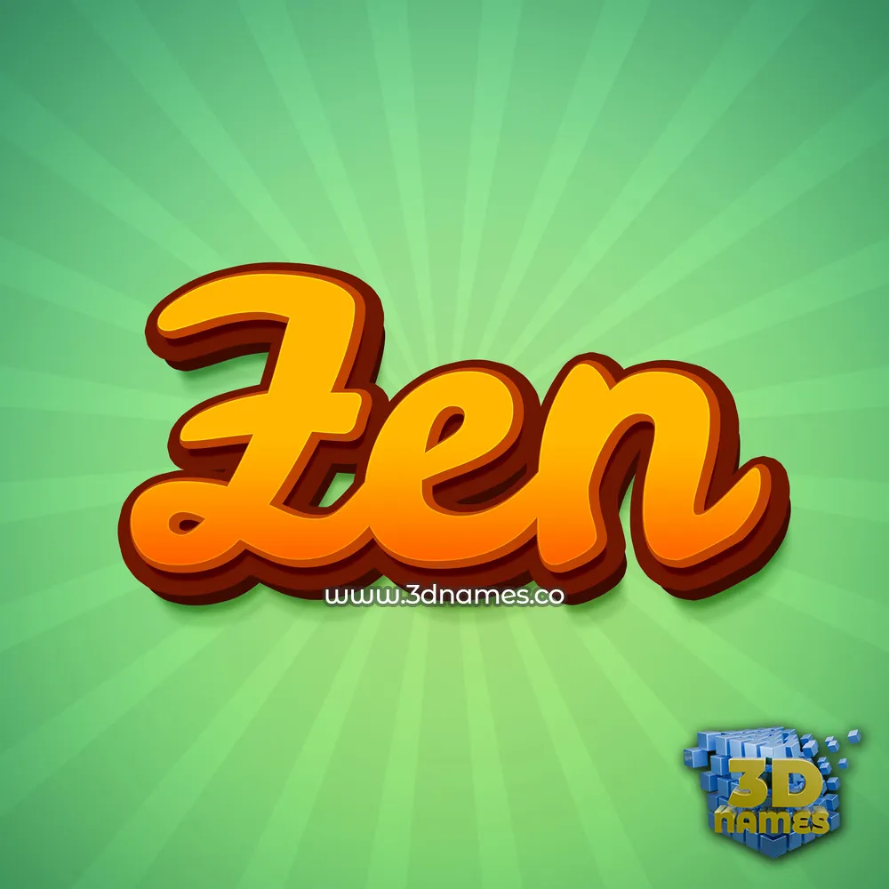 zen in Green Rays style - 3D name wallpaper