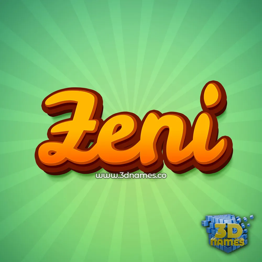 zeni in Green Rays style - 3D name wallpaper