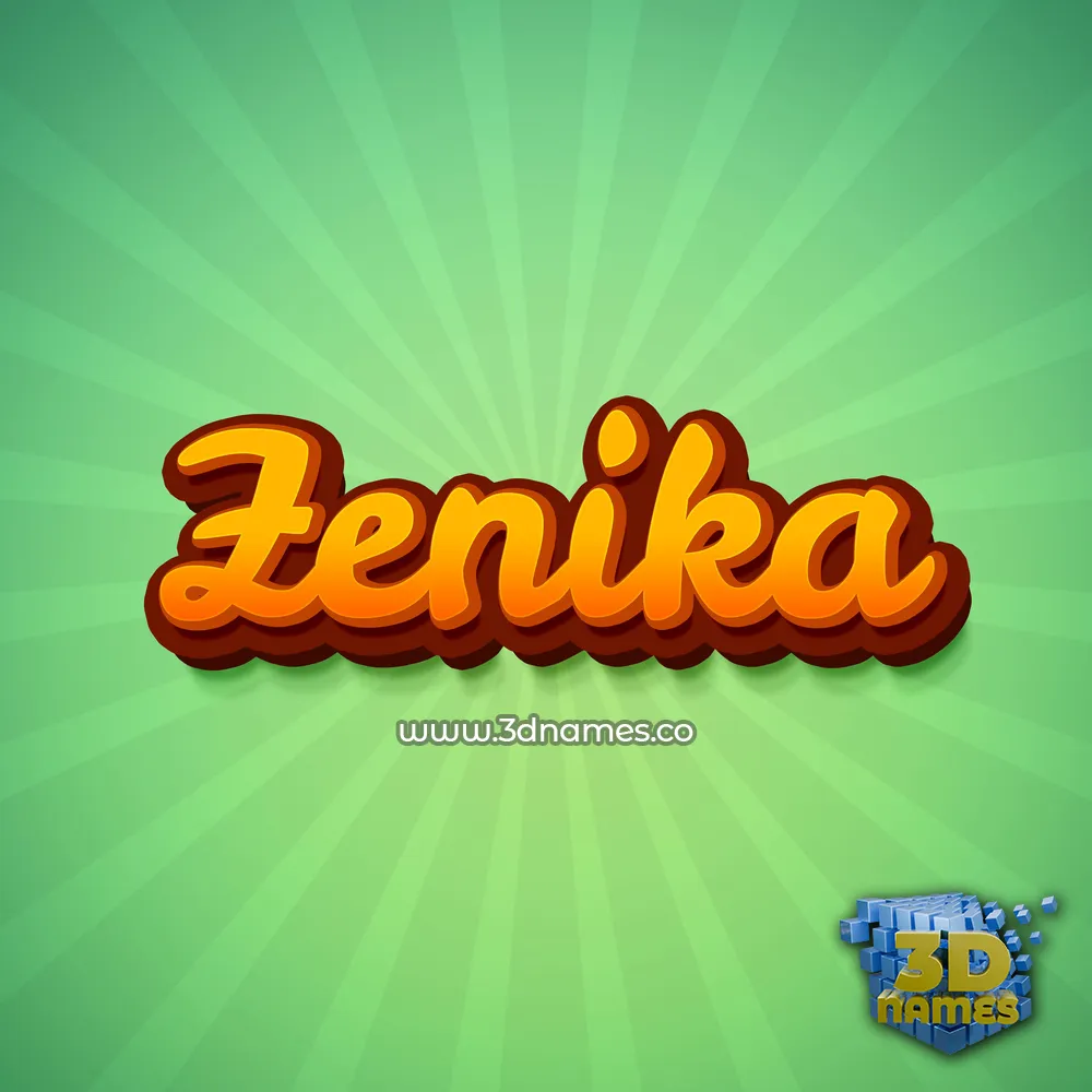 zenika in Green Rays style - 3D name wallpaper
