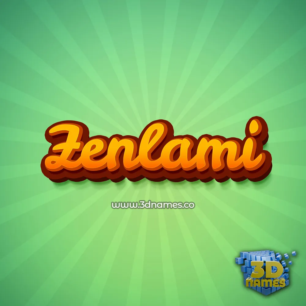 zenlami in Green Rays style - 3D name wallpaper