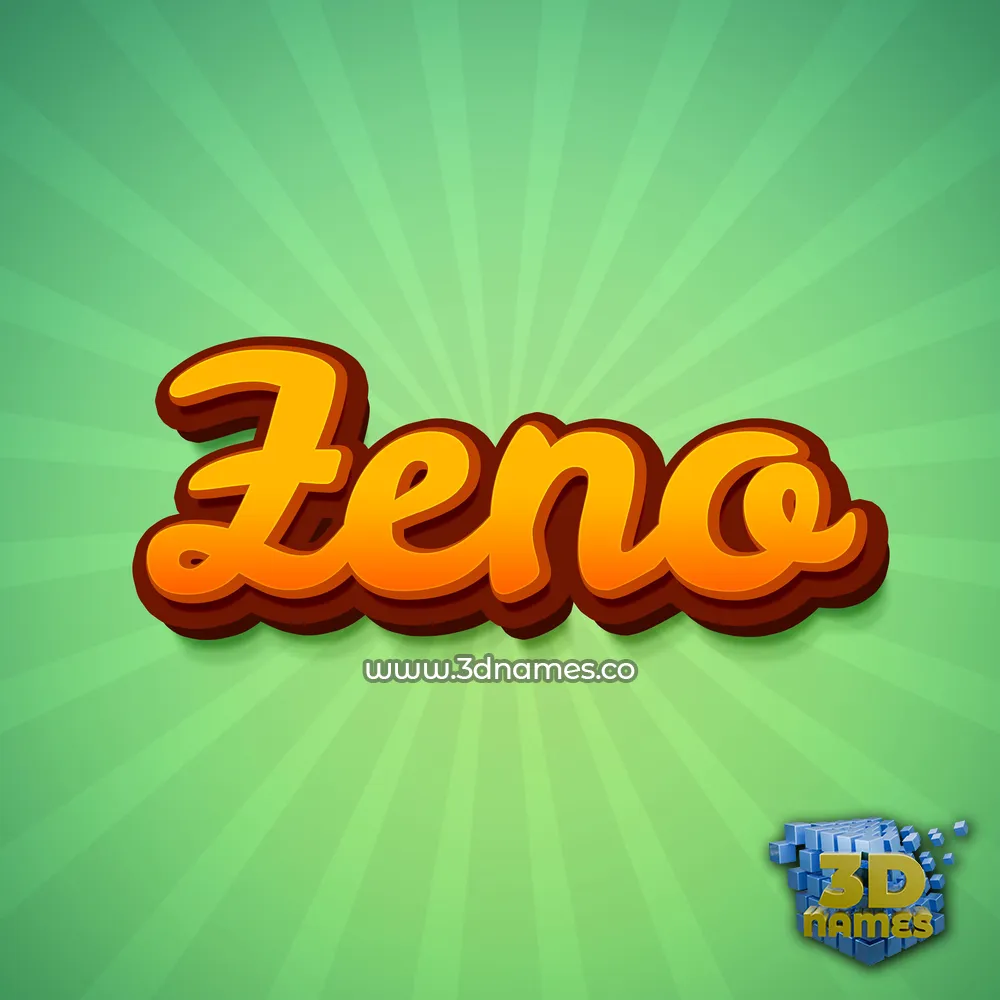 zeno in Green Rays style - 3D name wallpaper