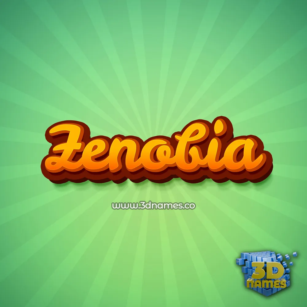 zenobia in Green Rays style - 3D name wallpaper